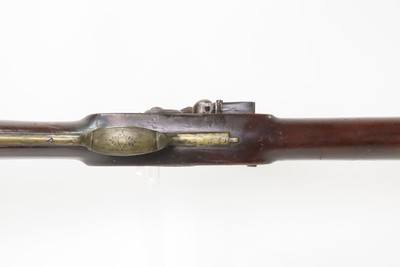 1780-90s FLORAL ENGRAVING Flintlock OFFICER’S FUSIL Military Pattern Musket Large Bore w/SILVER THUMB PLATE & BAYONET LUG - Image 12 of 25
