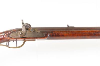 MID-1800s Antique T. DOUGLASS Full-Stock .44 Percussion American LONG RIFLE ENGRAVED Kentucky Style HUNTING/HOMESTEAD Longarm - Image 5 of 25
