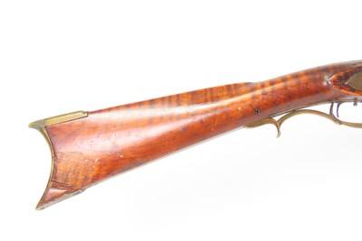 MID-1800s Antique T. DOUGLASS Full-Stock .44 Percussion American LONG RIFLE ENGRAVED Kentucky Style HUNTING/HOMESTEAD Longarm - Image 6 of 25