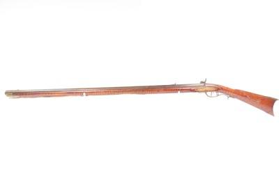 MID-1800s Antique T. DOUGLASS Full-Stock .44 Percussion American LONG RIFLE ENGRAVED Kentucky Style HUNTING/HOMESTEAD Longarm - Image 19 of 25