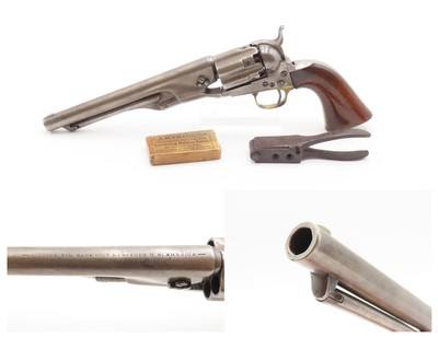 CIVIL WAR COLT U.S. M1860 ARMY .44 Percussion Revolver with FLUTED CYLINDER“COLTS/PATENT” Iron BULLET MOLD & CARTRIDGES - Image 1 of 22