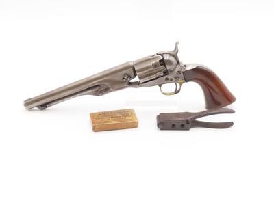 CIVIL WAR COLT U.S. M1860 ARMY .44 Percussion Revolver with FLUTED CYLINDER“COLTS/PATENT” Iron BULLET MOLD & CARTRIDGES - Image 2 of 22