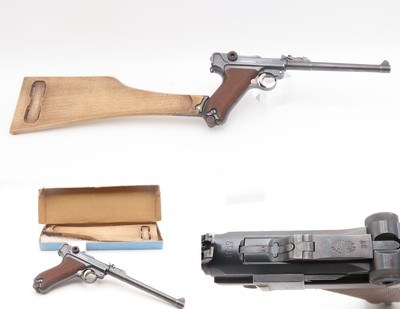 1917 Dated WORLD WAR I DWM M1914 Semi-Automatic ARTILLERY LUGER Pistol C&R Iconic WWI German Military Sidearm w/SHOULDER STOCK - Image 1 of 25