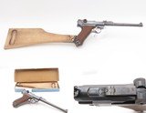 1917 Dated WORLD WAR I DWM M1914 Semi-Automatic ARTILLERY LUGER Pistol C&R Iconic WWI German Military Sidearm w/SHOULDER STOCK