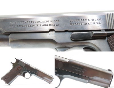 ICONIC 1914 mfr. WORLD WAR I Era U.S. COLT M1911 .45 Semi-Auto Pistol C&RWW I Era Model 1911 .45 ACP GOVERNMENT Model - Image 1 of 17