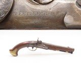 Antique TPETIEKORZ Long Barreled HORSE/BELT Percussion CONVERSION PistolRARE Early-1800s .58 Caliber “MANSTOPPER” - 1 of 17