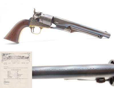 FACTORY LETTERED Civil War Antique U.S. COLT Model 1860 ARMY .44 DC SHIPPED With Battle of Campeche Cylinder Scene! - Image 1 of 25