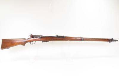 Antique SERIAL # “7” SWISS 1896/11 Straight Pull SCHMIDT-RUBIN 7.5mm RifleWith BRASS BADGE inscribed “FRANZ/WIFFMANN/KRIENS” - Image 2 of 24