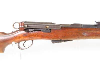 Antique SERIAL # “7” SWISS 1896/11 Straight Pull SCHMIDT-RUBIN 7.5mm RifleWith BRASS BADGE inscribed “FRANZ/WIFFMANN/KRIENS” - Image 5 of 24