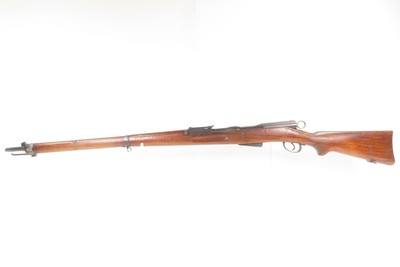 Antique SERIAL # “7” SWISS 1896/11 Straight Pull SCHMIDT-RUBIN 7.5mm RifleWith BRASS BADGE inscribed “FRANZ/WIFFMANN/KRIENS” - Image 18 of 24