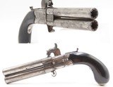 ENGRAVED Antique British PRITCHARD Superposed SWIVEL BARREL Perc. PistolENGLISH Over/Under SELF DEFENSE Pocket Pistol - 1 of 16