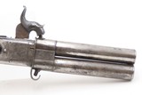 ENGRAVED Antique British PRITCHARD Superposed SWIVEL BARREL Perc. PistolENGLISH Over/Under SELF DEFENSE Pocket Pistol - 3 of 16