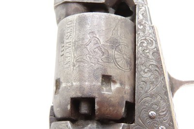 Scarce GUSTAVE YOUNG Factory Engraved COLT M1849 Percussion POCKET Revolver With Hand Engraved “PRESENTATION” Barrel Address - Image 6 of 22