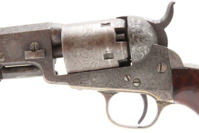 Scarce GUSTAVE YOUNG Factory Engraved COLT M1849 Percussion POCKET Revolver With Hand Engraved “PRESENTATION” Barrel Address - Image 18 of 22