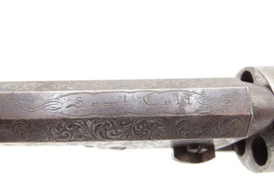 Scarce GUSTAVE YOUNG Factory Engraved COLT M1849 Percussion POCKET Revolver With Hand Engraved “PRESENTATION” Barrel Address - Image 14 of 22