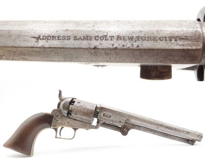 Rare THREE DIGIT SERIAL #490 Antique FIRST MODEL COLT M1851 NAVY RevolverSQUARE BACK TRIGGER GUARD with WEDGE OVER SCREW - Image 1 of 19