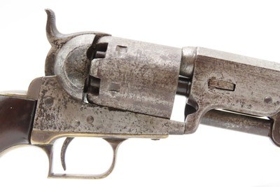 Rare THREE DIGIT SERIAL #490 Antique FIRST MODEL COLT M1851 NAVY RevolverSQUARE BACK TRIGGER GUARD with WEDGE OVER SCREW - Image 4 of 19