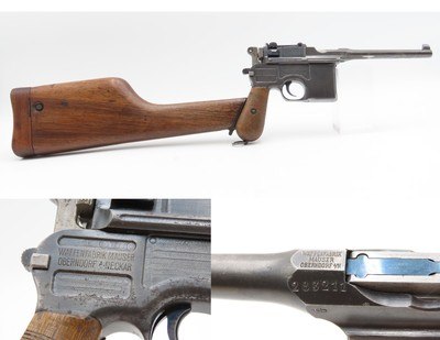 WWI Era German MAUSER C96 Broomhandle Pistol 7.63mm C&R w/SHOULDER STOCKType Used by WINSTON CHURCHILL in the BOER WARS - Image 1 of 22