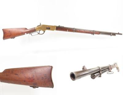 1870 mfr. Winchester Model 1866 MUSKET Variant Rifle .44 HENRY RF YELLOWBOY Scarcest Variant with Most Capacity - Image 1 of 23