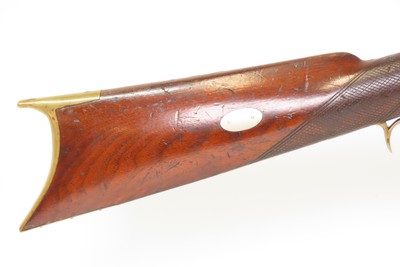 Antique R.B. GILLISPIE Half Stock Percussion HOMESTEAD/HUNTING Target Rifle ENGRAVED HEAVY BARREL .56 Cal. Longarm w/RICE LOCK - Image 5 of 19