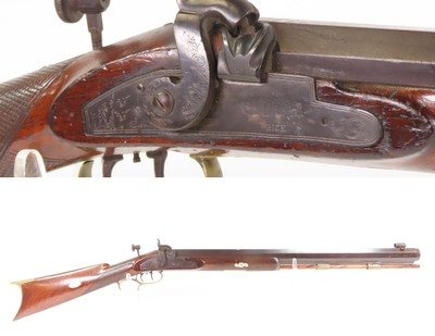 Antique R.B. GILLISPIE Half Stock Percussion HOMESTEAD/HUNTING Target Rifle ENGRAVED HEAVY BARREL .56 Cal. Longarm w/RICE LOCK - Image 1 of 19