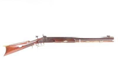 Antique R.B. GILLISPIE Half Stock Percussion HOMESTEAD/HUNTING Target Rifle ENGRAVED HEAVY BARREL .56 Cal. Longarm w/RICE LOCK - Image 2 of 19