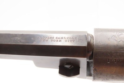 1851 Antique COLT Model 1849 “Wells Fargo” POCKET Revolver Octagonal Barrel With Stagecoach Robbery Cylinder Scene - Image 9 of 21