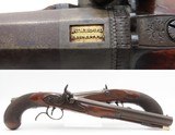 Antique ENGRAVED PAIR British RUMBOLD Percussion DUELING/OFFICER’S PistolsInscribed GOLD & SILVER ACCENTED Conversion Pistols - Image 1 of 25