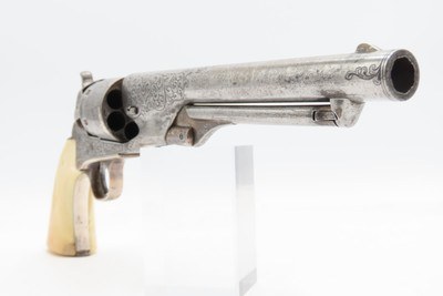 ENGRAVED CIVIL WAR Antique COLT Model 1860 Army with IVORY GRIP Made 1864With Gustave Young Pattern Scroll Engraving - Image 8 of 18