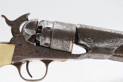 ENGRAVED CIVIL WAR Antique COLT Model 1860 Army with IVORY GRIP Made 1864With Gustave Young Pattern Scroll Engraving - Image 12 of 18