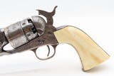 ENGRAVED CIVIL WAR Antique COLT Model 1860 Army with IVORY GRIP Made 1864With Gustave Young Pattern Scroll Engraving - Image 4 of 18