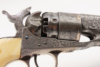 ENGRAVED CIVIL WAR Antique COLT Model 1860 Army with IVORY GRIP Made 1864With Gustave Young Pattern Scroll Engraving - Image 16 of 18