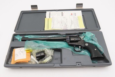 Cased RUGER New Model SINGLE SIX .22 WMRF Single Action Revolver EXCELLENTFACTORY CASED w/MATCHING .22 LR RF Extra Cylinder - Image 3 of 21