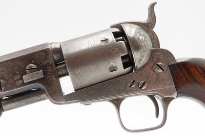 LONDON COLT M1851 NAVY Revolver CASED & FACTORY ENGRAVED Percussion Antique Made in England with English Engraving - Image 3 of 20