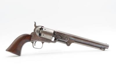 LONDON COLT M1851 NAVY Revolver CASED & FACTORY ENGRAVED Percussion Antique Made in England with English Engraving - Image 15 of 20