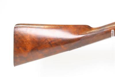 ENGLISH Antique R. HUGHES 14 Bore Double Barrel Percussion SHOTGUN ENGRAVED British SIDE x SIDE with GAME SCENE ENGRAVING - Image 6 of 25