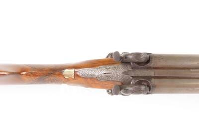 ENGLISH Antique R. HUGHES 14 Bore Double Barrel Percussion SHOTGUN ENGRAVED British SIDE x SIDE with GAME SCENE ENGRAVING - Image 14 of 25