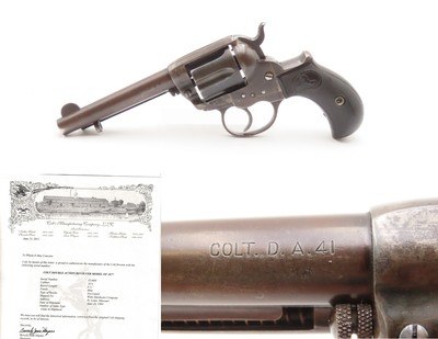 LETTERED COLT M1877 THUNDERER .41 Colt DOUBLE ACTION Revolver C&RShipped to WITTE HARDWARE in STL, MO in 1904 During the World’s Fair - Image 1 of 20