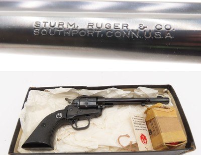 c1963 FACTORY Boxed RUGER SINGLE SIX Convertible 3-SCREW FRAME Revolver C&R With Desirable .22 MAGNUM & S, L, LR Cylinders - Image 1 of 22