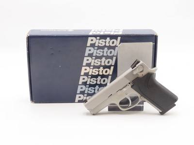 Factory Boxed SMITH & WESSON M3913 9x19mm Luger Pistol c1990s COMPACT Stainless 3-1/2” CONCEAL & CARRY Handgun - Image 2 of 21