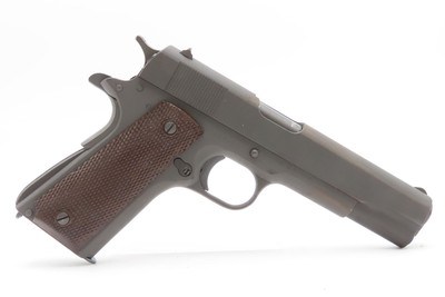 DESIREABLE “Begley” Inspected WWII U.S. COLT M1911A1 C&R w/U.S. RIA HOLSTER World War 2 JOHN S. BEGLEY “JSB” Marked Govt Model - Image 10 of 21