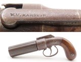 NEW YORK 1854 Antique WILLIAM W. MARSTON 6-Shot PEPPERBOX Pistol BELLY GUNCIVIL WAR Era Multi-Shot SELF DEFENSE Pistol - 1 of 18