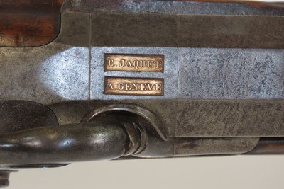 GOLD INLAID SWISS Antique C. JAQUET of GENEVA Percussion SCHUETZEN RifleMid-19th SPORTING/HUNTING RIFLE w/DOUBLE SET TRIGGER - Image 9 of 18