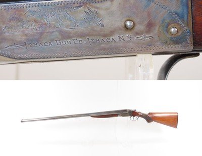 ITHACA Gun Company FLUES Double Barrel Side by Side C&R HAMMERLESS ShotgunENGRAVED and 1917 Manufactured in Ithaca, New York - Image 1 of 20