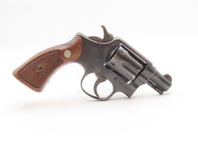 SMITH & WESSON .38 M&P Pre-Model 10 Double Action SELF DEFENSE Revolver C&R Nice Blued Finish SNUB NOSE Revolver w/WALNUT GRIP - Image 15 of 18