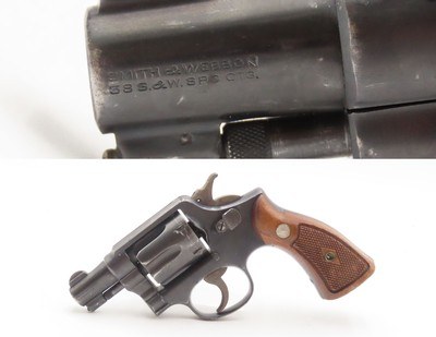 SMITH & WESSON .38 M&P Pre-Model 10 Double Action SELF DEFENSE Revolver C&R Nice Blued Finish SNUB NOSE Revolver w/WALNUT GRIP - Image 1 of 18