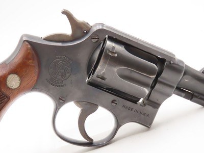 SMITH & WESSON .38 M&P Pre-Model 10 Double Action SELF DEFENSE Revolver C&R Nice Blued Finish SNUB NOSE Revolver w/WALNUT GRIP - Image 17 of 18