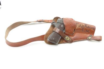 c1941 mfr. U.S. ARMY World War II COLT M1911A1 .45 Pistol C&R BOYT HOLSTERWORLD WAR II era Officer’s Sidearm with Provenance - Image 1 of 24