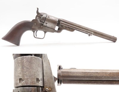 CIVIL WAR NAVAL Inspected Antique U.S. COLT M1851 NAVY Conversion RevolverMARTIALLY INSPECTED & Manufactured in 1856 - Image 1 of 24