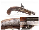ENGRAVED/SILVER Mounted Antique DERRINGER Percussion Pistol KILLED LINCOLNPeriod Copy of Henry Deringer’s Famous Pistol - 1 of 19